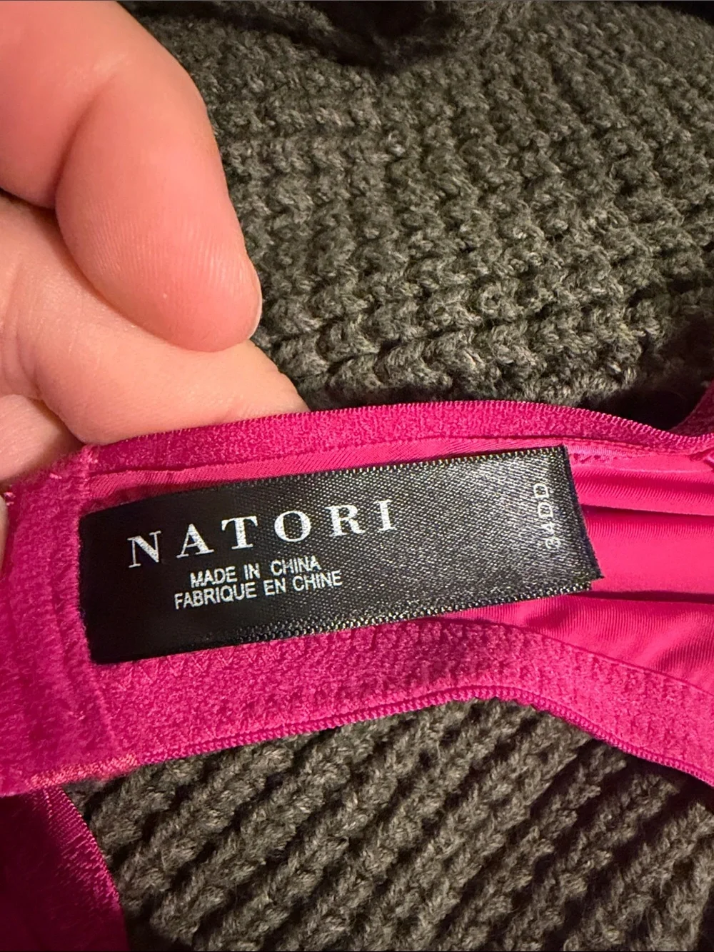 Natori Women’s Underwire Lace-Trim Bra Fuschia Pink Size 34DD (E)